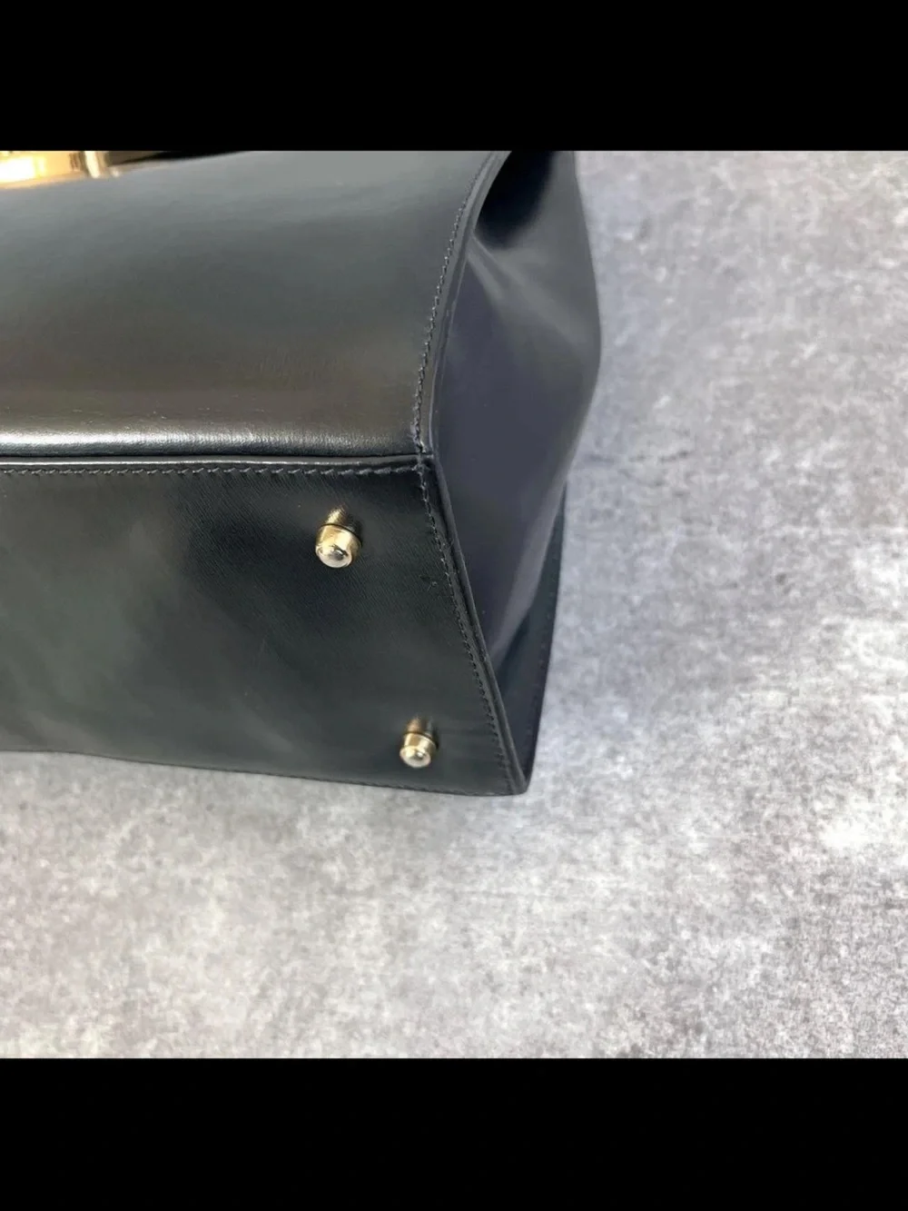 Gucci Black Leather Top-Handle Satchel with Gold Hardware Accent